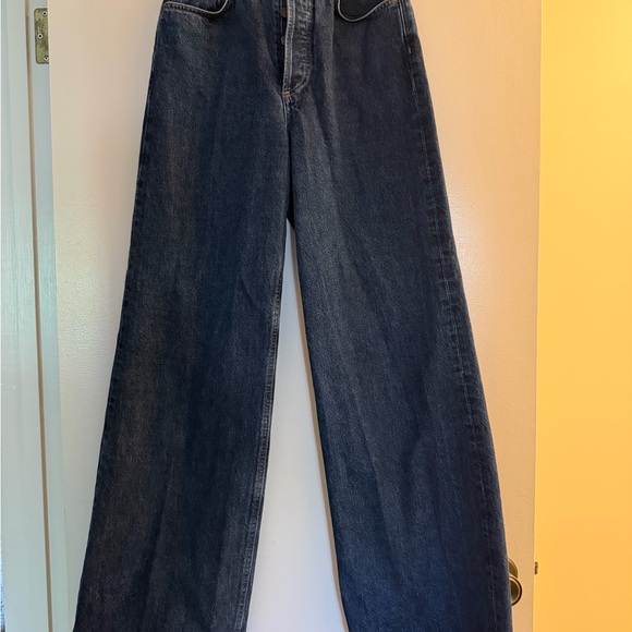 Agolde Denim - Agolde Dark Wash Dame wide leg jeans